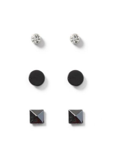 Topman Mens Metallic Crystal Stud Earrings Pack*