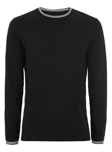 Topman Mens Black Skinny Fit Tipped Ringer T-shirt