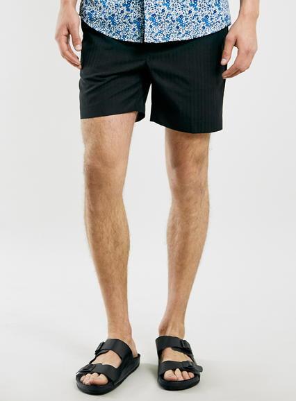 Topman Mens Black Elasticated Waist Smart Shorts
