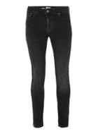 Topman Mens Blue Washed Black Spray On Jeans