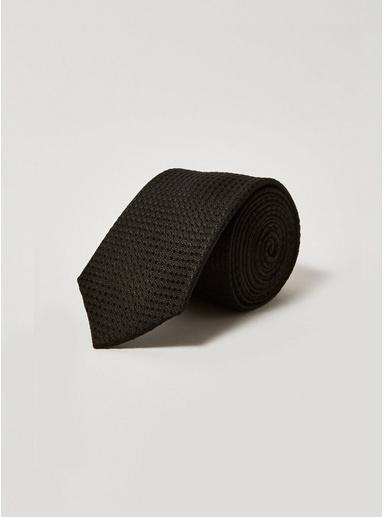 Topman Mens Black Silk Tie