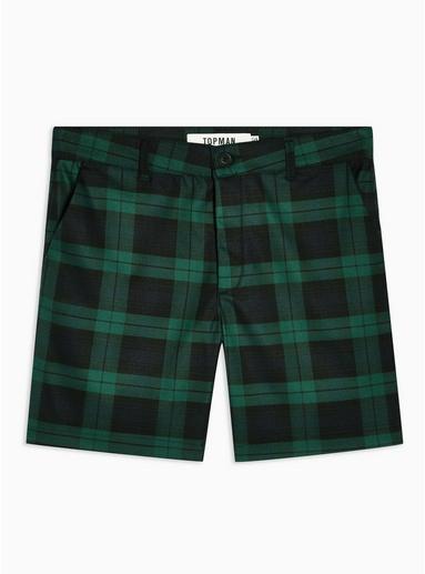 Topman Mens Navy Black Watch Check Shorts