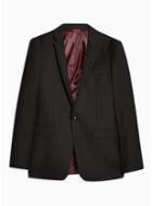 Topman Mens Black Slim Fit Single Breasted Blazer With Notch Lapels