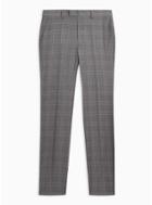 Topman Mens Grey Gray And Blue Check Skinny Fit Suit Pants