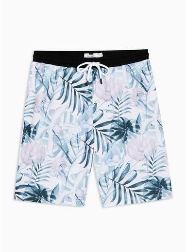 Topman Mens Cream Off White Floral Print Shorts