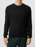 Topman Mens Black Ladder Rib Bagel Sweater