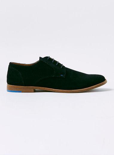 Topman Mens Black Faux Suede Desert Shoes