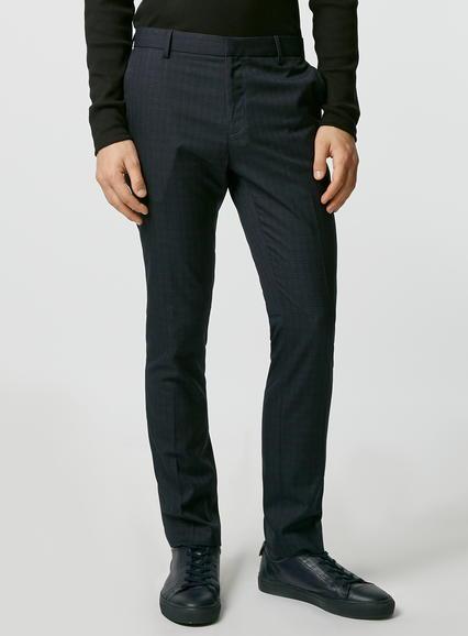 Topman Mens Blue Navy Crosshatch Skinny Fit Pants