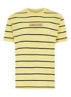 Topman Mens Yellow Oversized Striped T-shirt