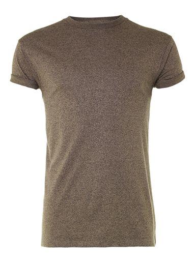 Topman Mens Brown Muscle Fit Roller T-shirt