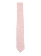 Topman Mens Pink Stripe Cotton Tie