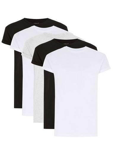 Topman Mens Multi Assorted Color Muscle Fit T-shirt 5 Pack*