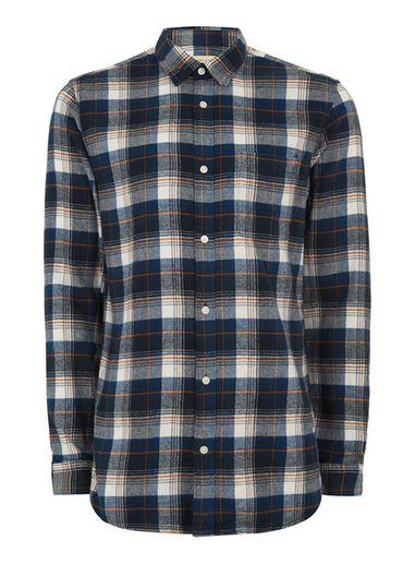 Topman Mens Selected Homme Tall Blue Check Shirt*