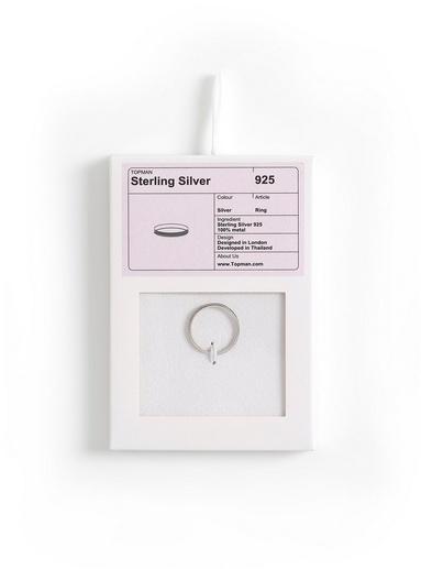 Topman Mens Silver Band Bead Ring*