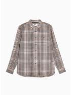 Topman Mens Stone And Pink Houndstooth Slim Shirt