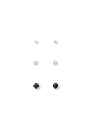 Topman Mens Black Stone Stud Earrings*