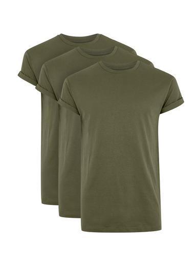 Topman Mens Khaki Muscle Fit Roller T-shirt 3 Pack*