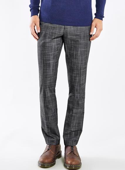 Topman Mens Black Digital Check Skinny Fit Pants