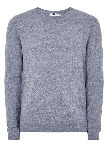 Topman Mens Blue Shadow Twist Sweater