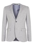 Topman Mens Light Grey Wool Blend Blazer With Contrast Back Neck