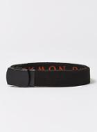 Topman Mens Black Matte Buckle 'going Nowhere Fast' Longline Webbed Belt