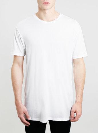 Topman Mens White Longer Length T-shirt