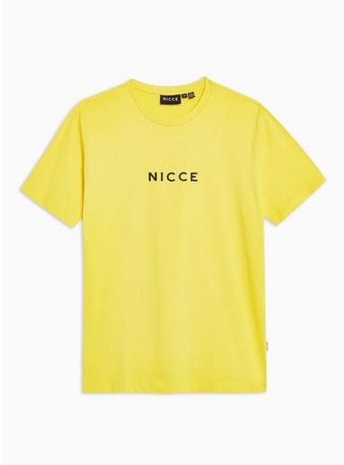 Nicce Mens Nicce Yellow Chest Logo T-shirt