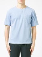 Topman Mens Bleach Blue Denim Short Sleeve T-shirt