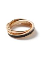 Topman Mens Black Gold Look Enamel Russian Band Ring*