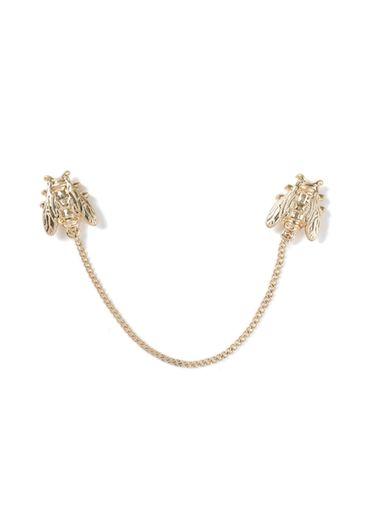 Topman Mens Gold Bee Collar Tips*