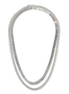 Topman Mens Metallic Silver Look Multi Row Chain Necklace*