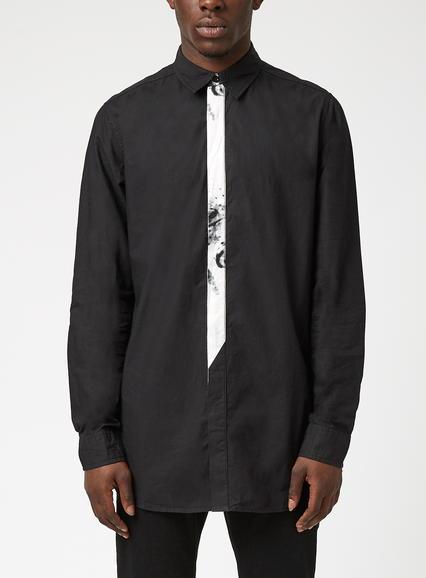 Topman Mens N1sq Black Longline Shirt*