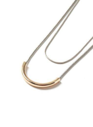 Topman Mens Gold Mixed Metal Curved Multi Row Necklace*
