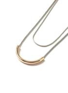 Topman Mens Gold Mixed Metal Curved Multi Row Necklace*
