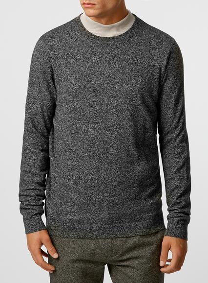 Topman Mens Green Khaki Twist Crew Neck Sweater