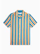 Topman Mens Multi Gradual Stripe Revere Shirt