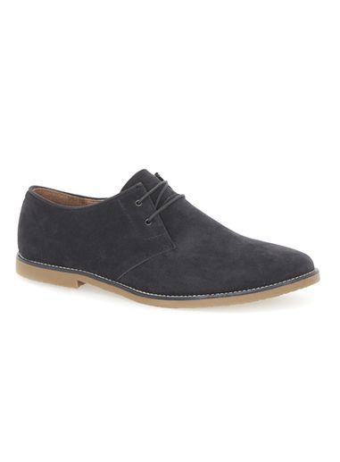 Topman Mens Brown Navy Faux Suede Derby Shoes