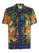 Topman Mens Multi Jungle Short Sleeve Shirt