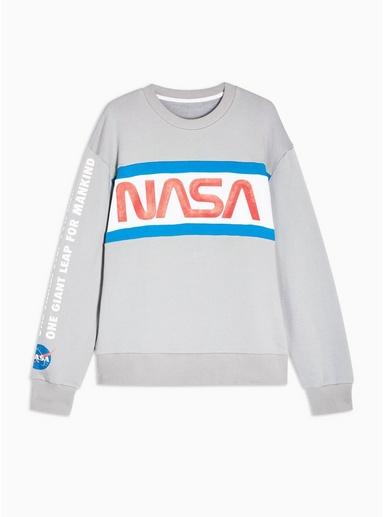Topman Mens Grey Nasa Logo Sweatshirt