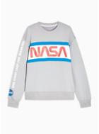 Topman Mens Grey Nasa Logo Sweatshirt