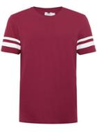Topman Mens Red Burgundy Stripe T-shirt