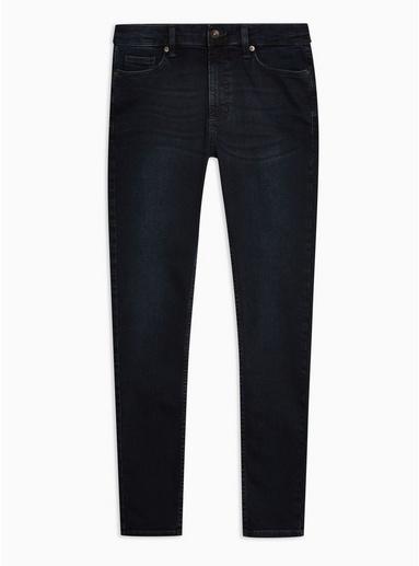 Topman Mens Blue Black Spray On Jeans