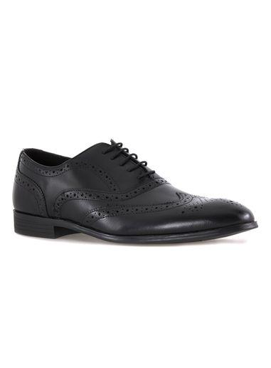 Topman Mens Black Leather Throne Brogues