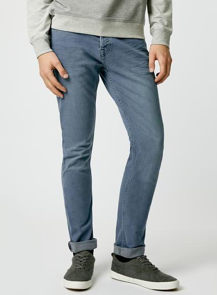Topman Mens Blue Light Wash Indigo Stretch Slim Jeans
