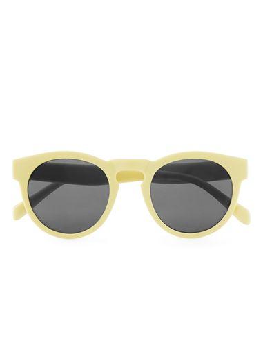 Topman Mens Matte Yellow Round Sunglasses