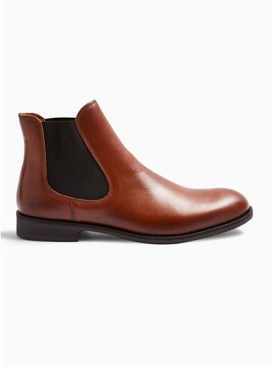 Selected Homme Mens Brown Selected Homme Tan Leather Louis Leather Chelsea Boots