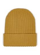 Topman Mens Yellow Mustard Ribbed Knit Beanie