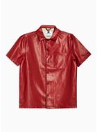 Topman Mens Red Pu Revere Shirt