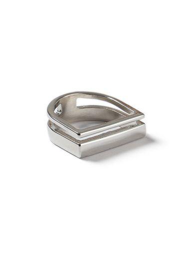 Topman Mens Silver Look Split Band Ring*