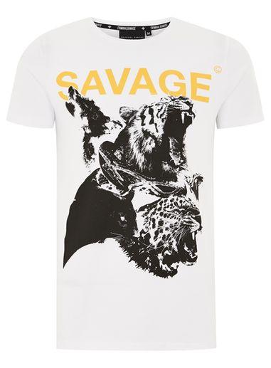 Topman Mens Criminal Damage's White 'savage' T-shirt